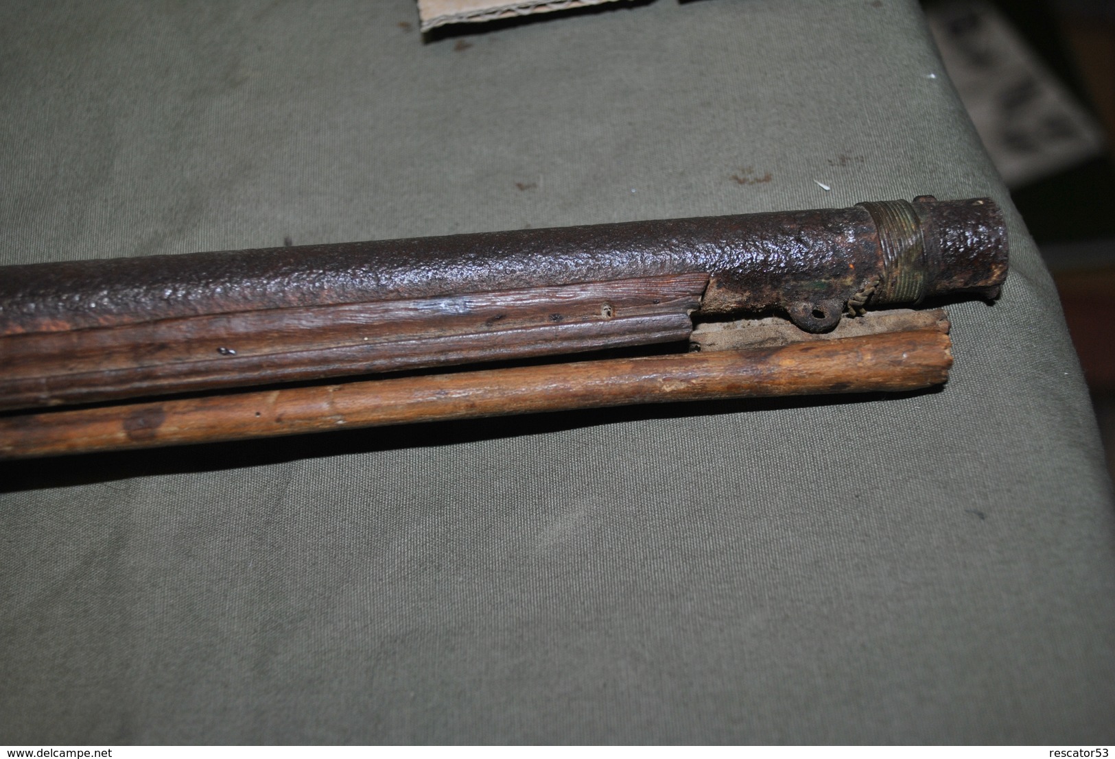 Rare Pistolet à Poudre Canon Long 53 Cm à Restaurer - Armes Neutralisées