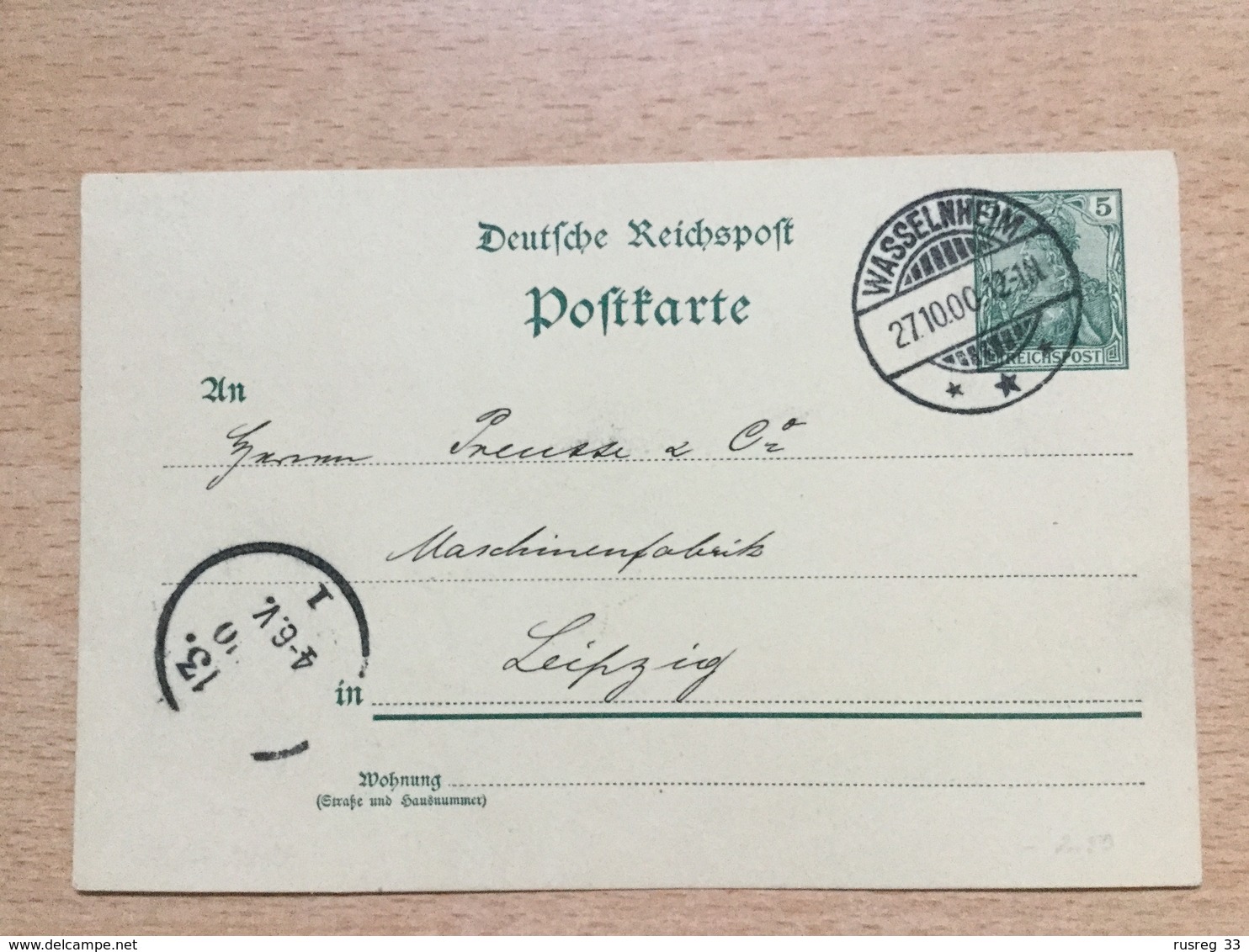 FL2851 Deutsches Reich Ganzsache Stationery Entier Postal P 50II Von Wasselnheim Nach Leipzig - Sonstige & Ohne Zuordnung