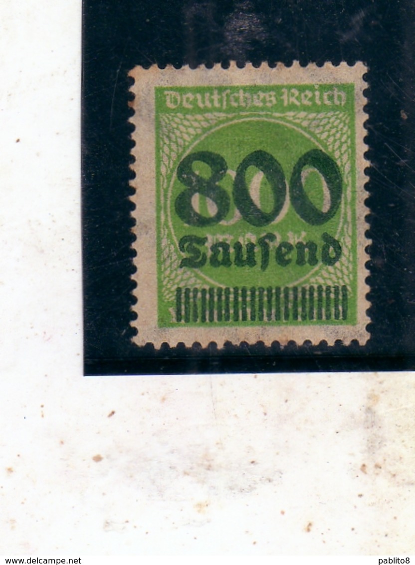 GERMANY GERMANIA GERMAN REICH EMPIRE IMPERO 1923 NUMERAL CIFRA SURCHARGED SOPRASTAMPATO 800m On 1000m MH - Nuovi