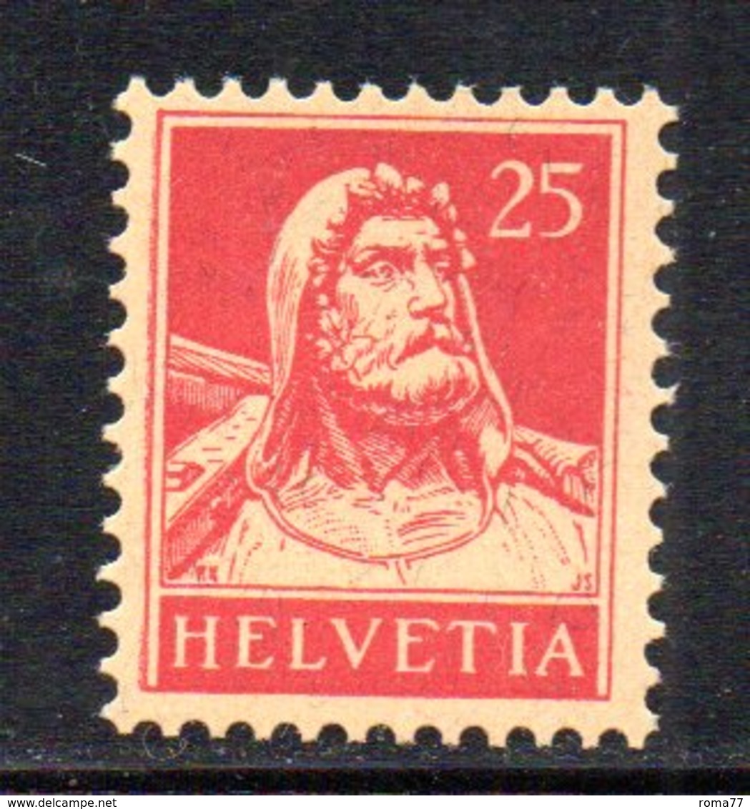 402/1500 - SVIZZERA 1916 ,  Unificato N. 163A  ***  MNH  Carminio - Nuovi