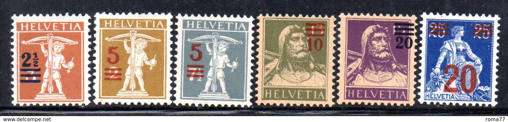 417/1500 - SVIZZERA 1921 ,  Unificato N. 179/184  ***  MNH - Nuovi