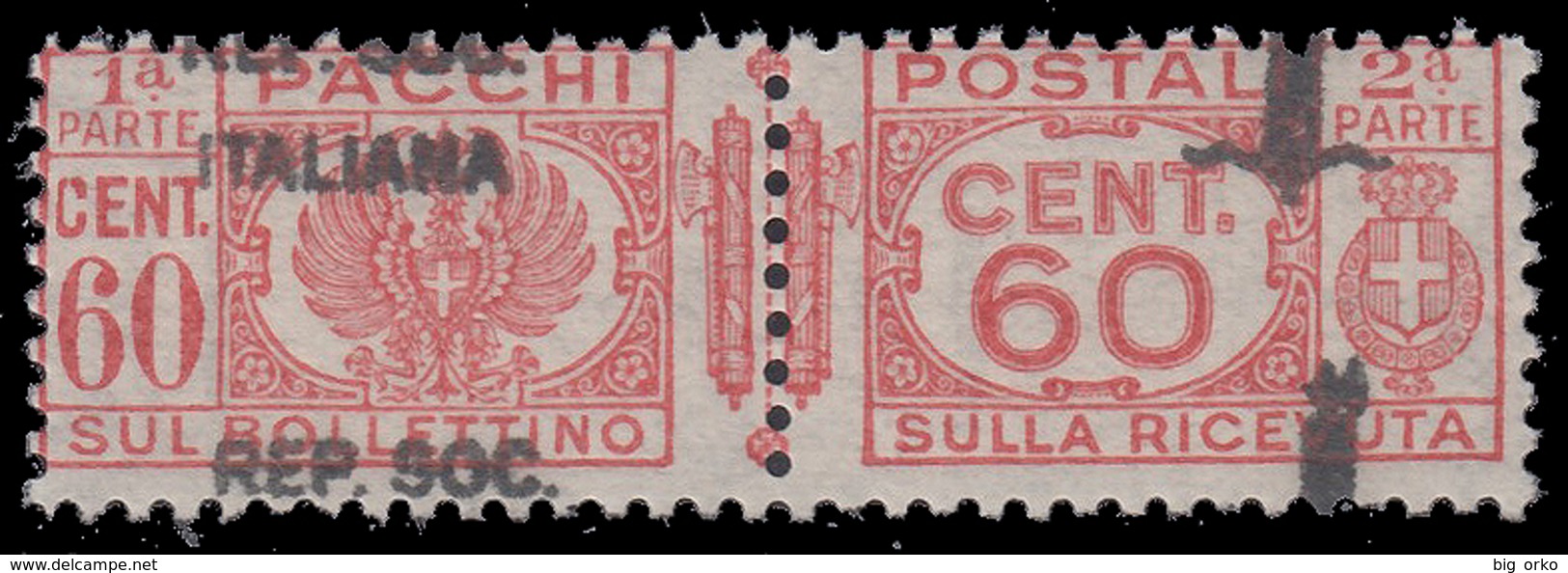 Italia: R.S.I. - Pacchi Postali: 60 C. Rosso - 1944 - Pacchi Postali