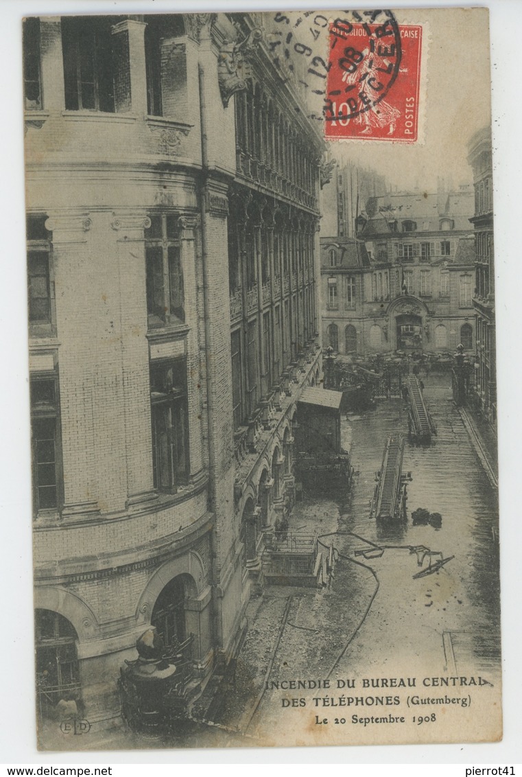 PARIS - XVème Arrondissement - INCENDIE DU BUREAU CENTRAL DES TÉLÉPHONES (GUTEMBERG) -30/09/1908 - Arrondissement: 15