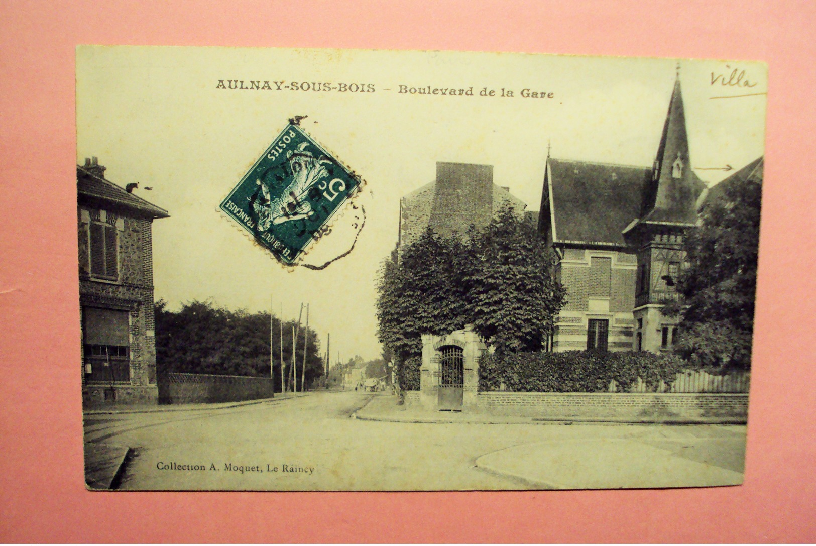 AULNAY SOUS BOIS  " BOULEVARD DE LA GARE " ECRITE ET VOYAGEE 1909 . - Aulnay Sous Bois