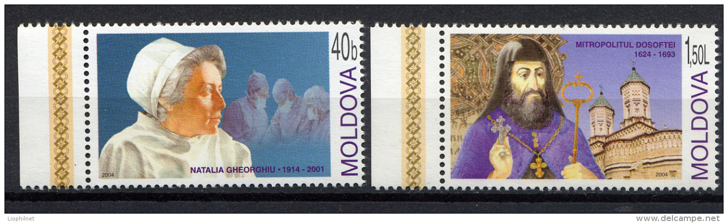 MOLDAVIE MOLDOVA 2004, PERSONNALITES, 2 Valeurs, Neufs / Mint. R1579 - Moldavia