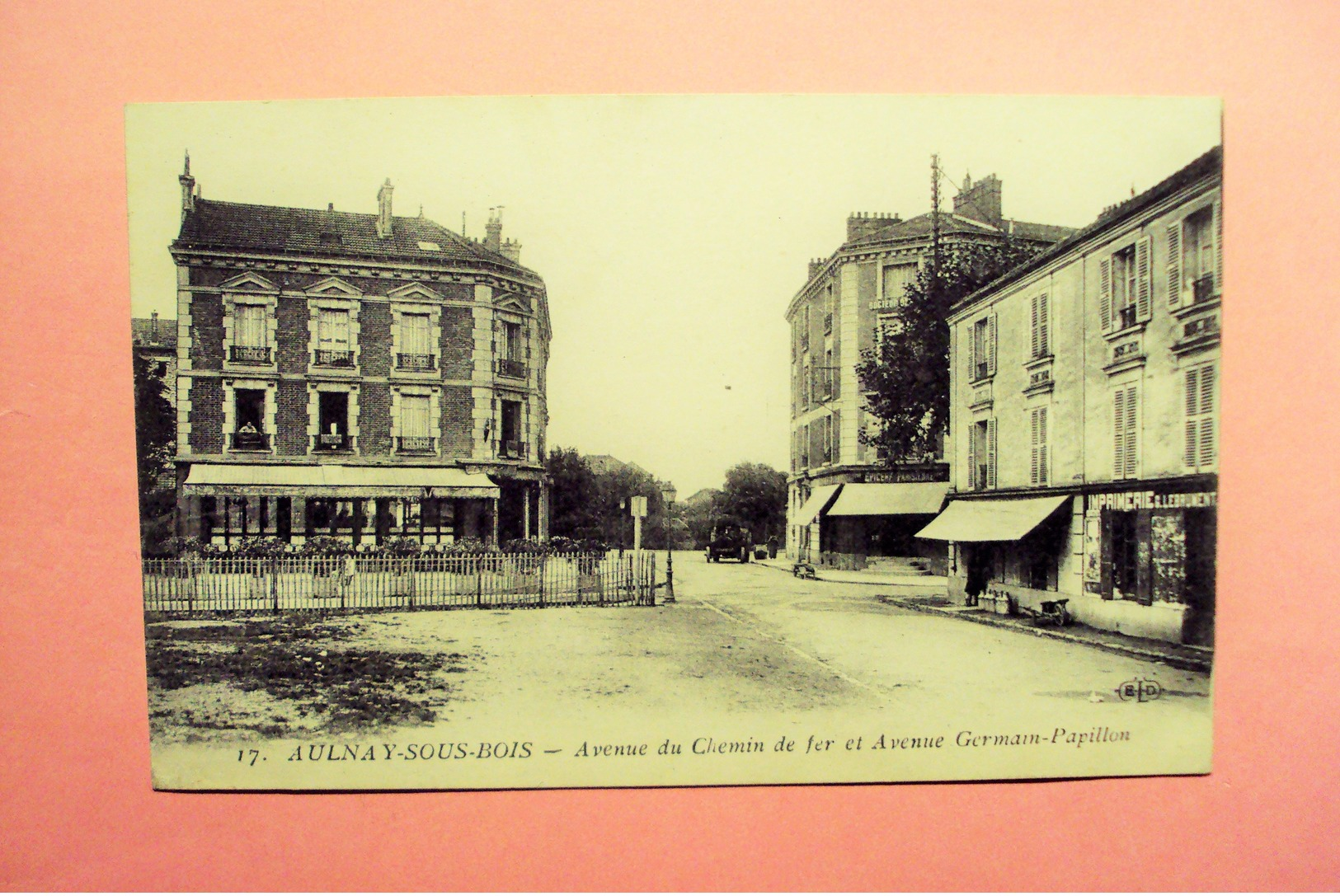 AULNAY SOUS BOIS  " AVENUE DU CHEMIN DE FER ET Avue  GERMAIN PAPILLON  "ECRITE ET  VOYAGEE 1918 - Aulnay Sous Bois