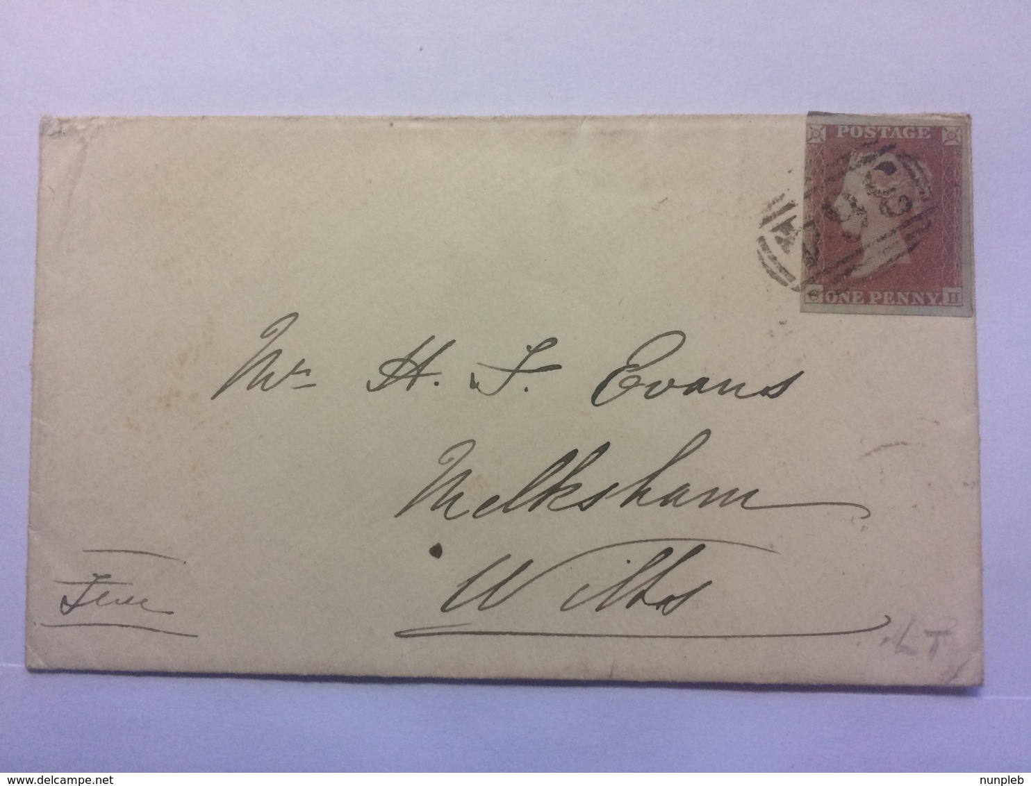 GB - VICTORIA 1d Red Imperf Cover 1853 - High Wycombe To Melksham Wiltshire - Good Marks To Rear - 3 Margin - Lettres & Documents