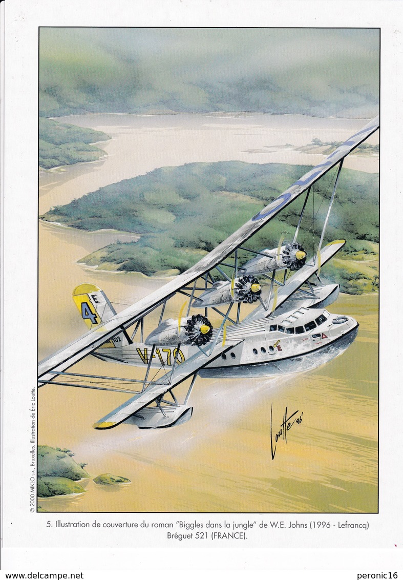 Bel Ex. Aviation, «Biggles Présente Eric Loutte», Porte-folio De 18 Illustrations Aéronautiques, Miklo, Bruxelles 2000. - Carteles