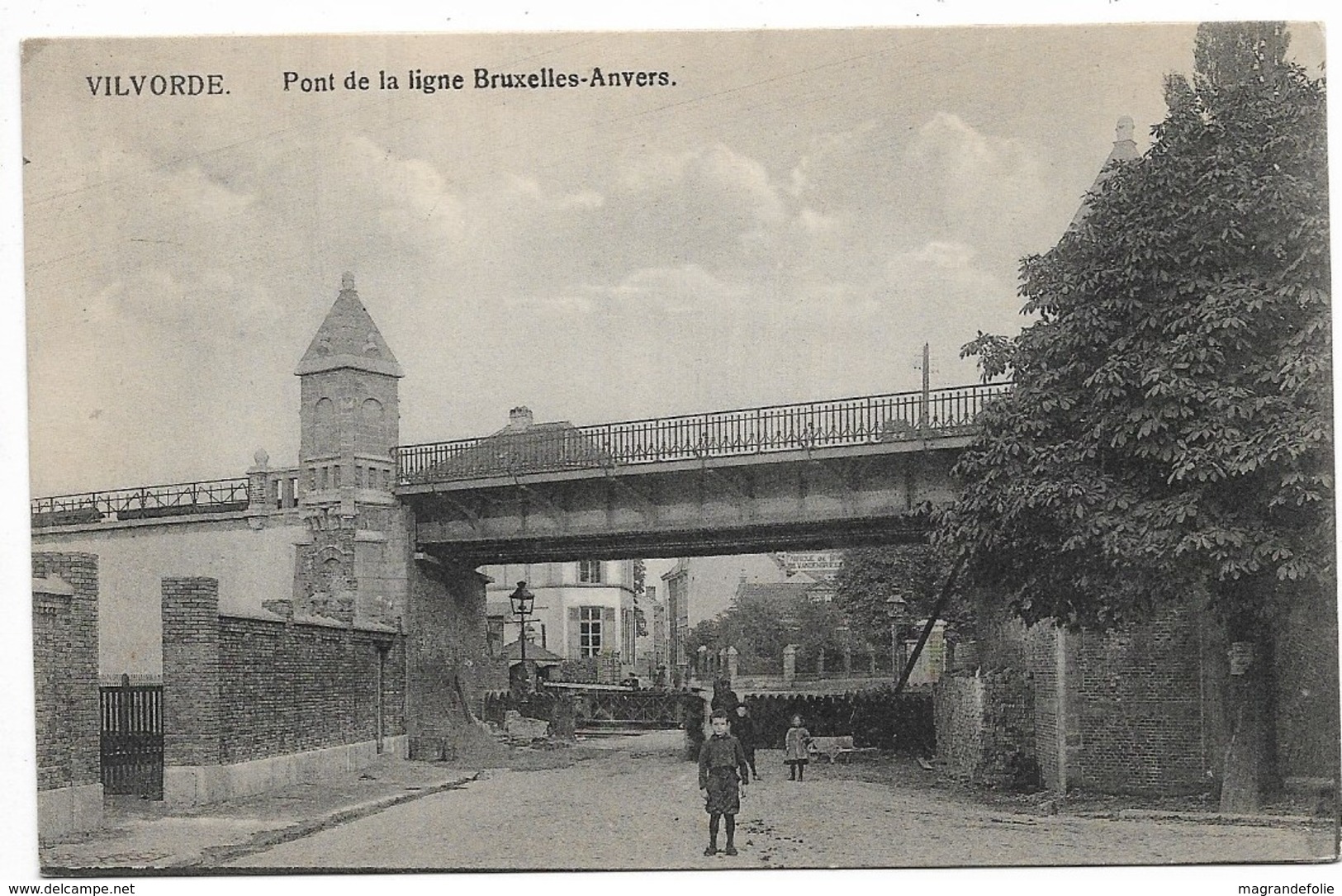 CPA PK  VILVORDE PONT  DE LA LIGNE BRUXELLES ANVERS  CARTE ANIMEE - Andere & Zonder Classificatie