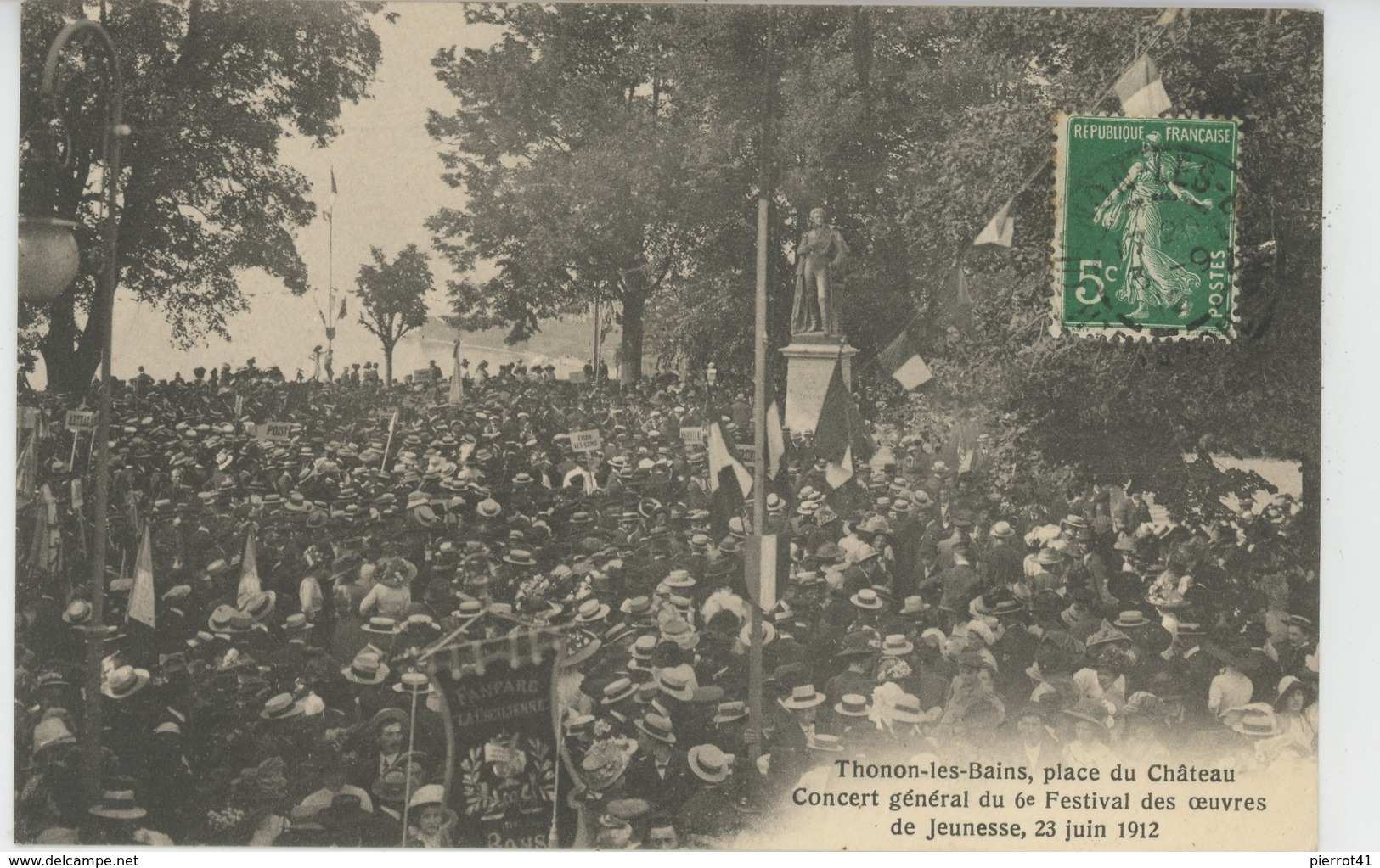 THONON LES BAINS - Place Du Château - Concert Générale Du 6ème Festival Des Oeuvres De Jeunesse , 23 Juin 1912 - Thonon-les-Bains