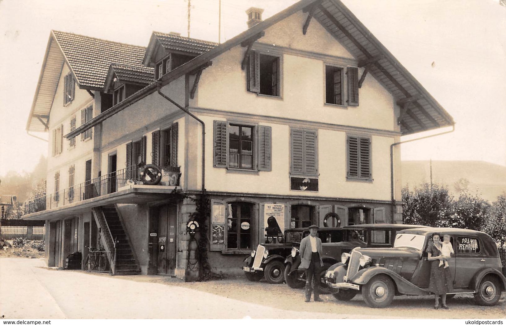 CPA  Suisse, HUTTWIL, Cars, Renault - Carte Photo 1936 - Huttwil