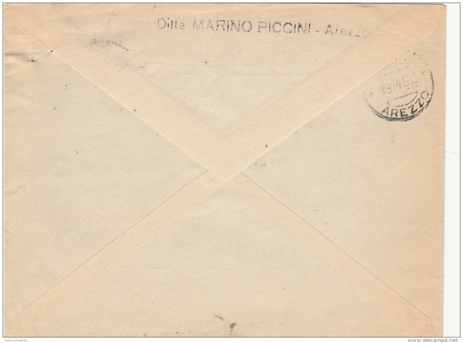 LETTERA 1952 CON 12 L. ITALIA AL LAVORO TIMBRO AREZZO (Z2203 - 1946-60: Storia Postale