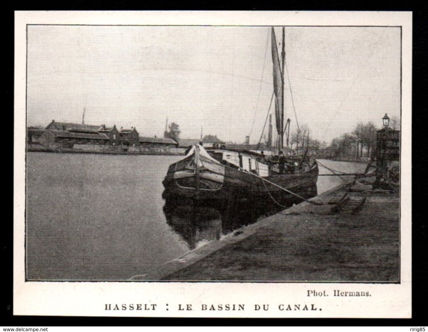 1911  --  BELGIQUE  HASSELT  LE BASSIN DU CANAL PENICHE AMARREE  3P858 - Unclassified