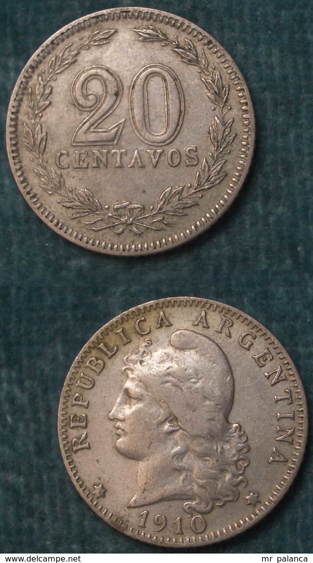 M_p> Argentina 20 Centavos 1910 - Argentina