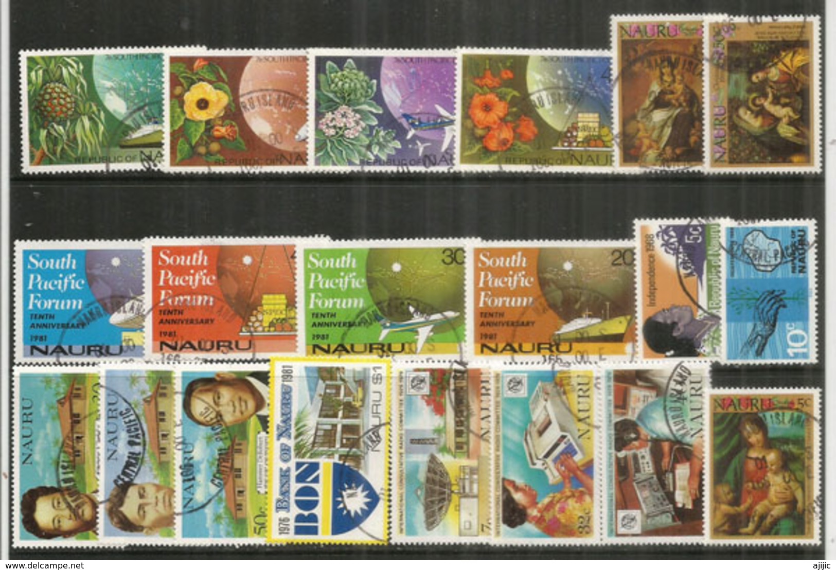 ILE NAURU (Océan Pacifique) Lot De 20 Timbres Oblitérés., 1 Er Choix, Tous Grands Formats, Tous Différents. Côte 19,00 € - Nauru