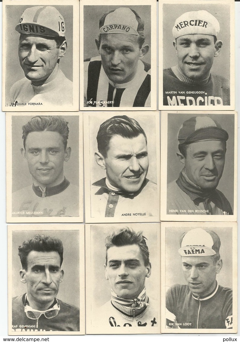 9 Chromos Coureur Wielrenner Renner Cycliste Parade Des Coureurs Cyclistes Wielrenners Années 50' 60' (2) - Radsport