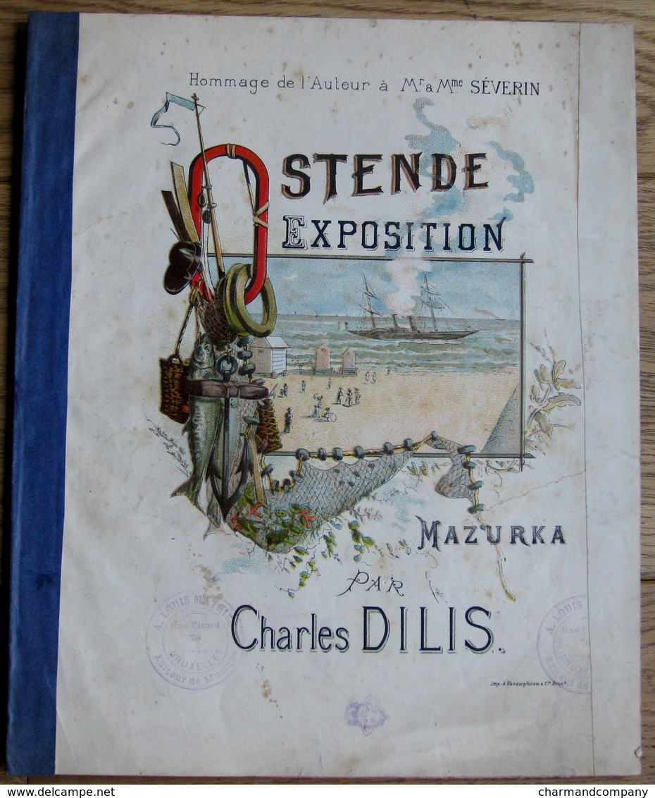 1901 - RARE - OSTENDE EXPOSITION - Mazurka De Salon Par Charles DILIS - Partition Illustrée - 5 Scans - Scores & Partitions