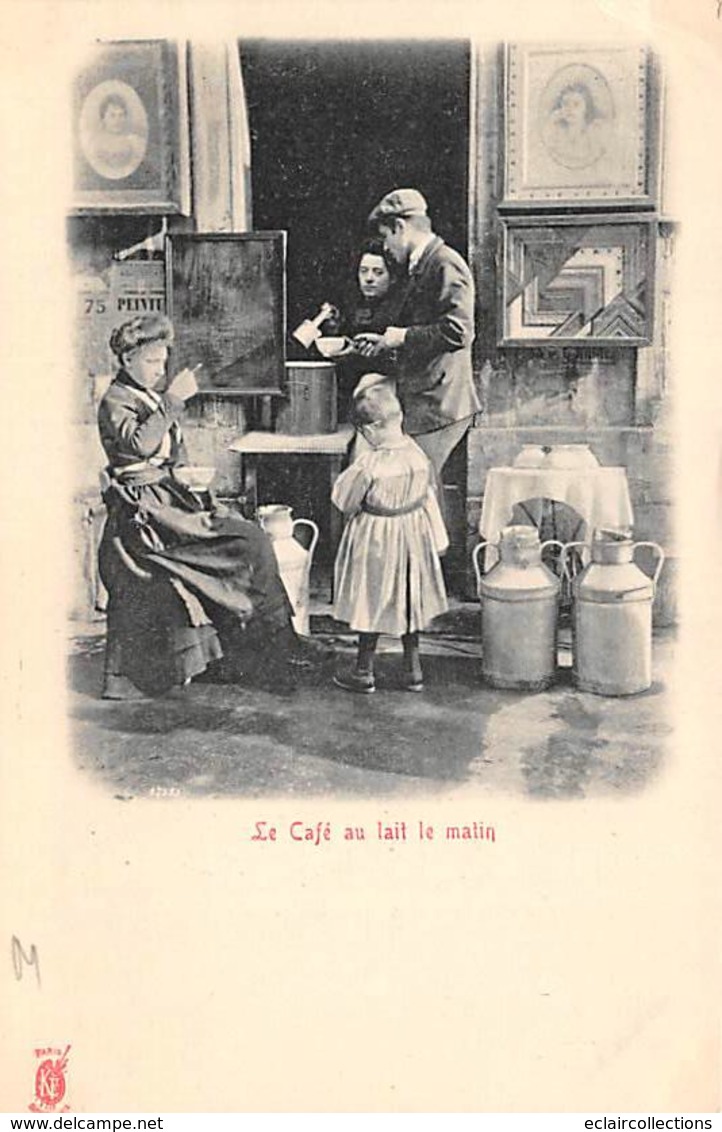 Paris.    75       Le Café Au Lait Le Matin.   Edition Kunzli      (voir Scan) - Lots, Séries, Collections