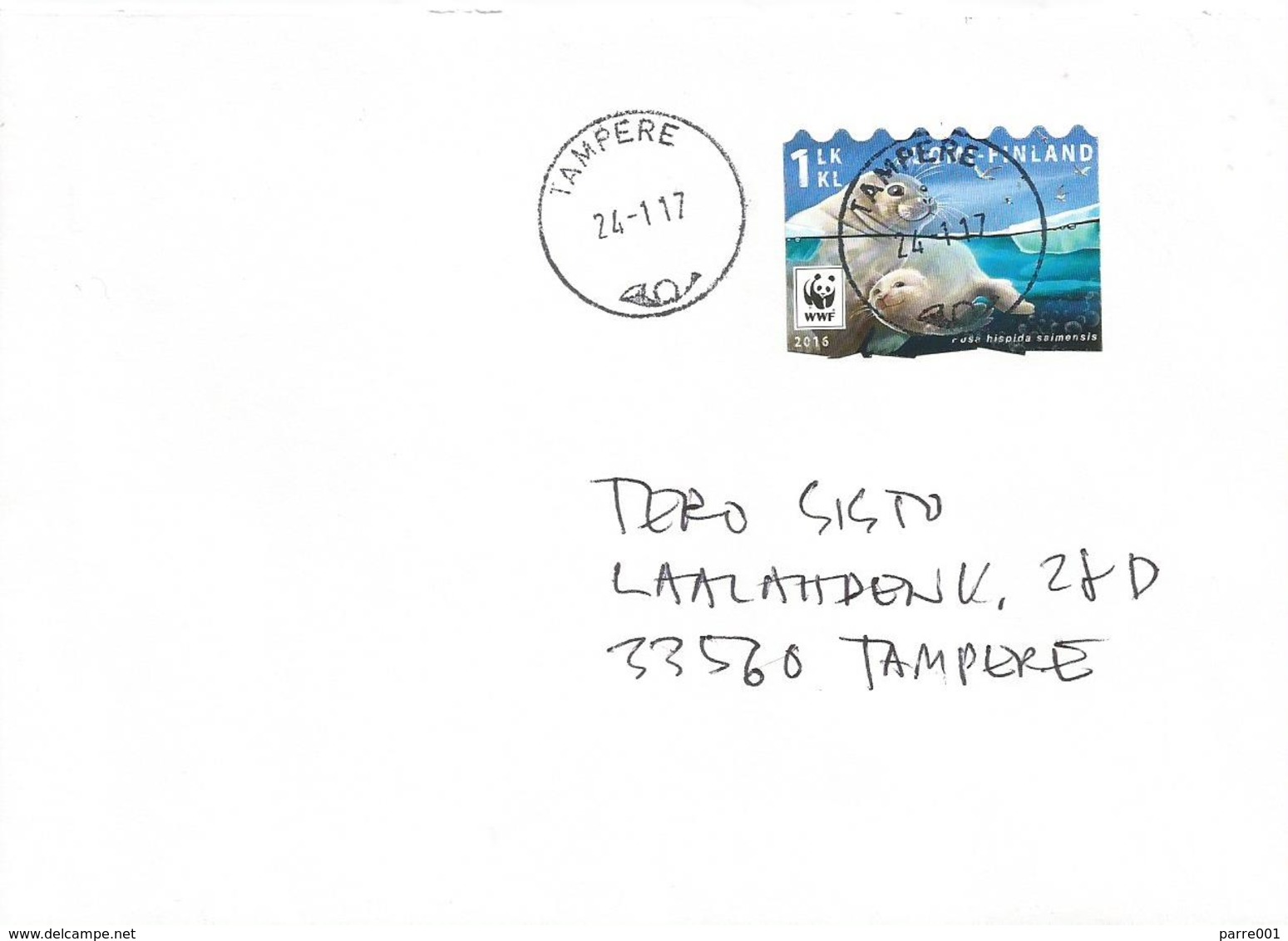 Finland 2017 Tampere WWF Saimaa Ringed Seal (Pusa Hispida Saimensis) Cover - Storia Postale