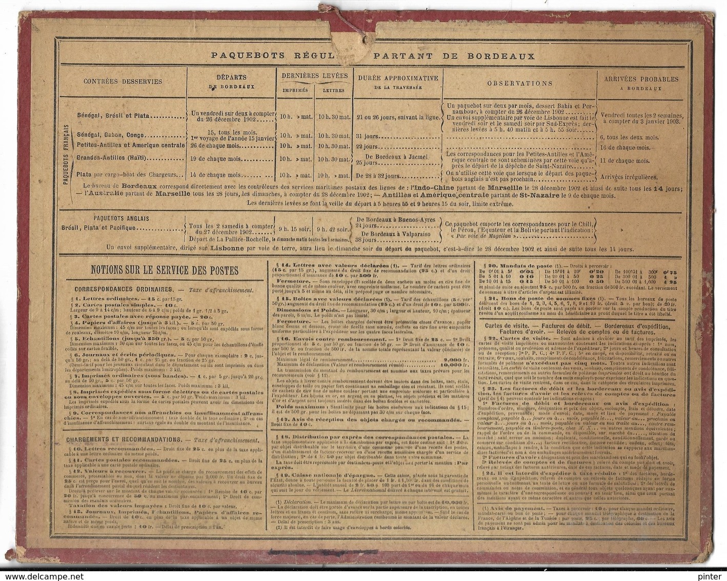 CALENDRIER De 1903 - Format 26 X 21 Cm - Big : 1901-20