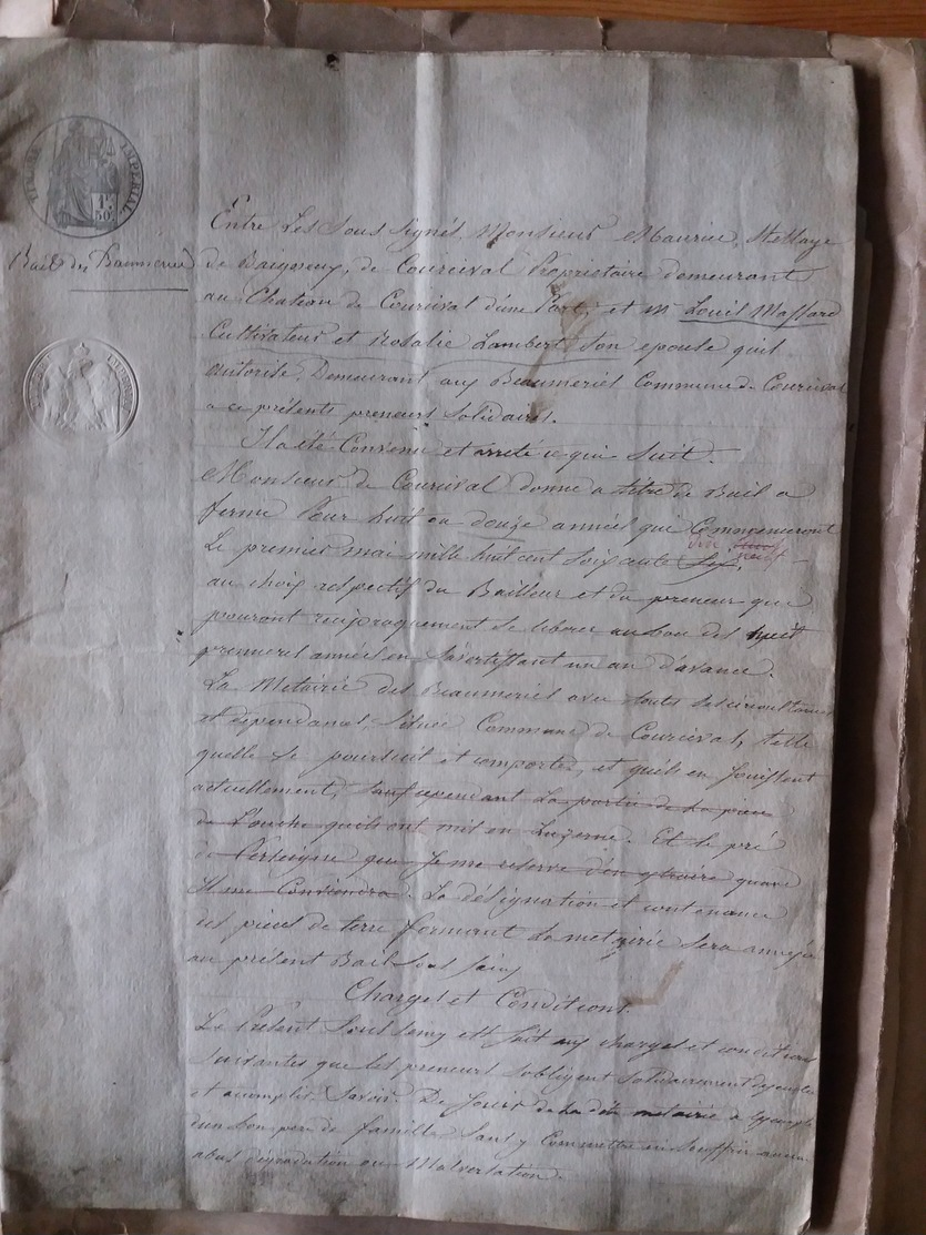 Lot De Vieux Documents Manuscrit - 18eme Et 19eme Siècle - Non Classés