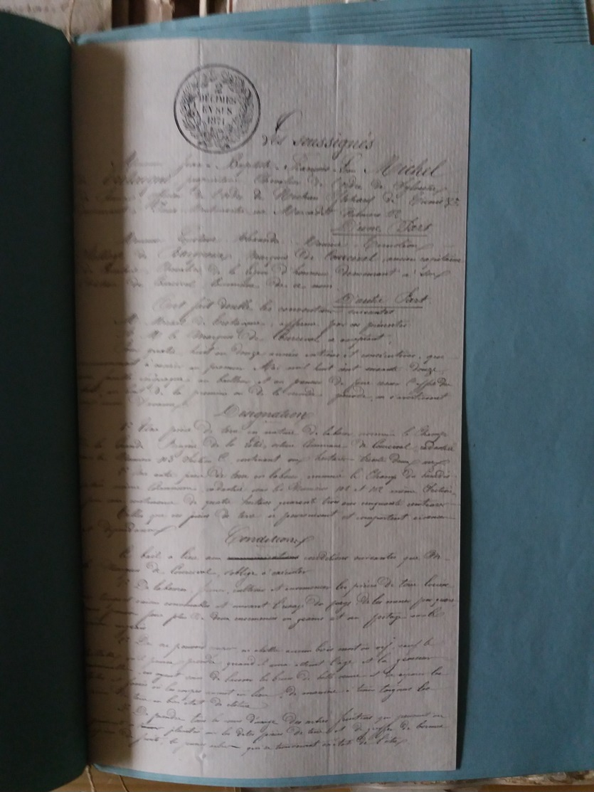 Lot De Vieux Documents Manuscrit - 18eme Et 19eme Siècle - Non Classés