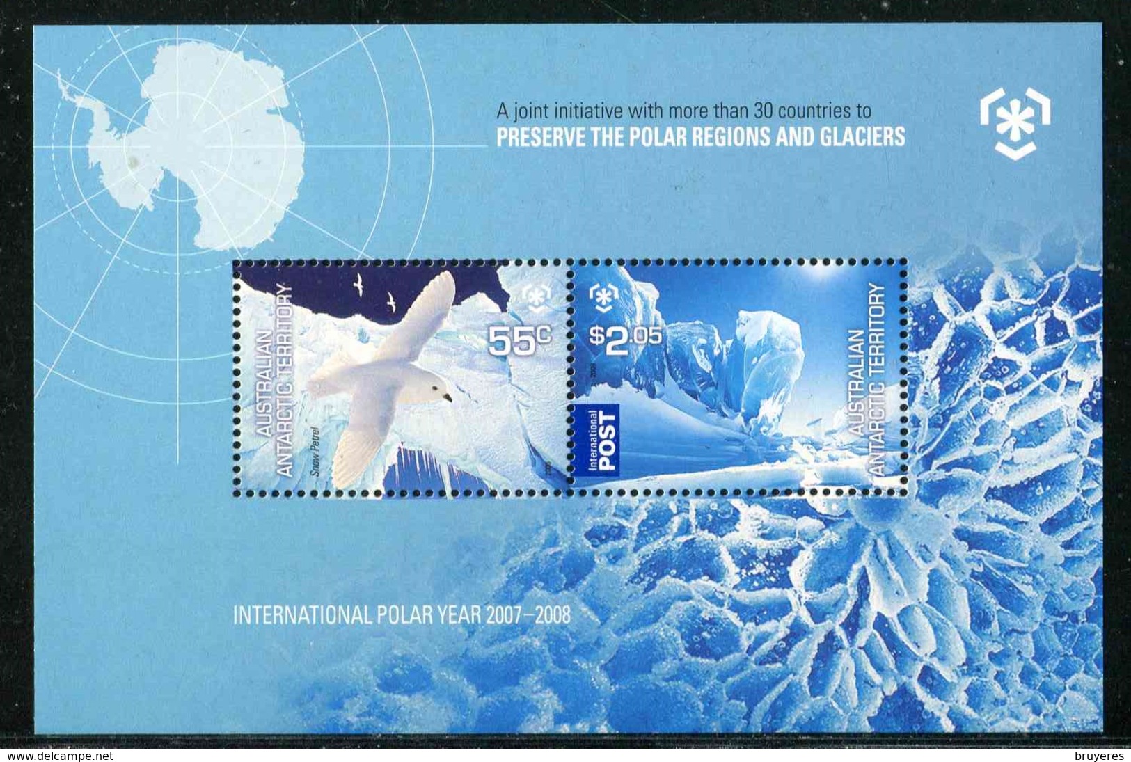 Bloc-Feuillet** D'Australie De 2009 Avec 2 Timbres Gommés "Protection Des Zones Polaires Et Des Glaciers" - Neufs