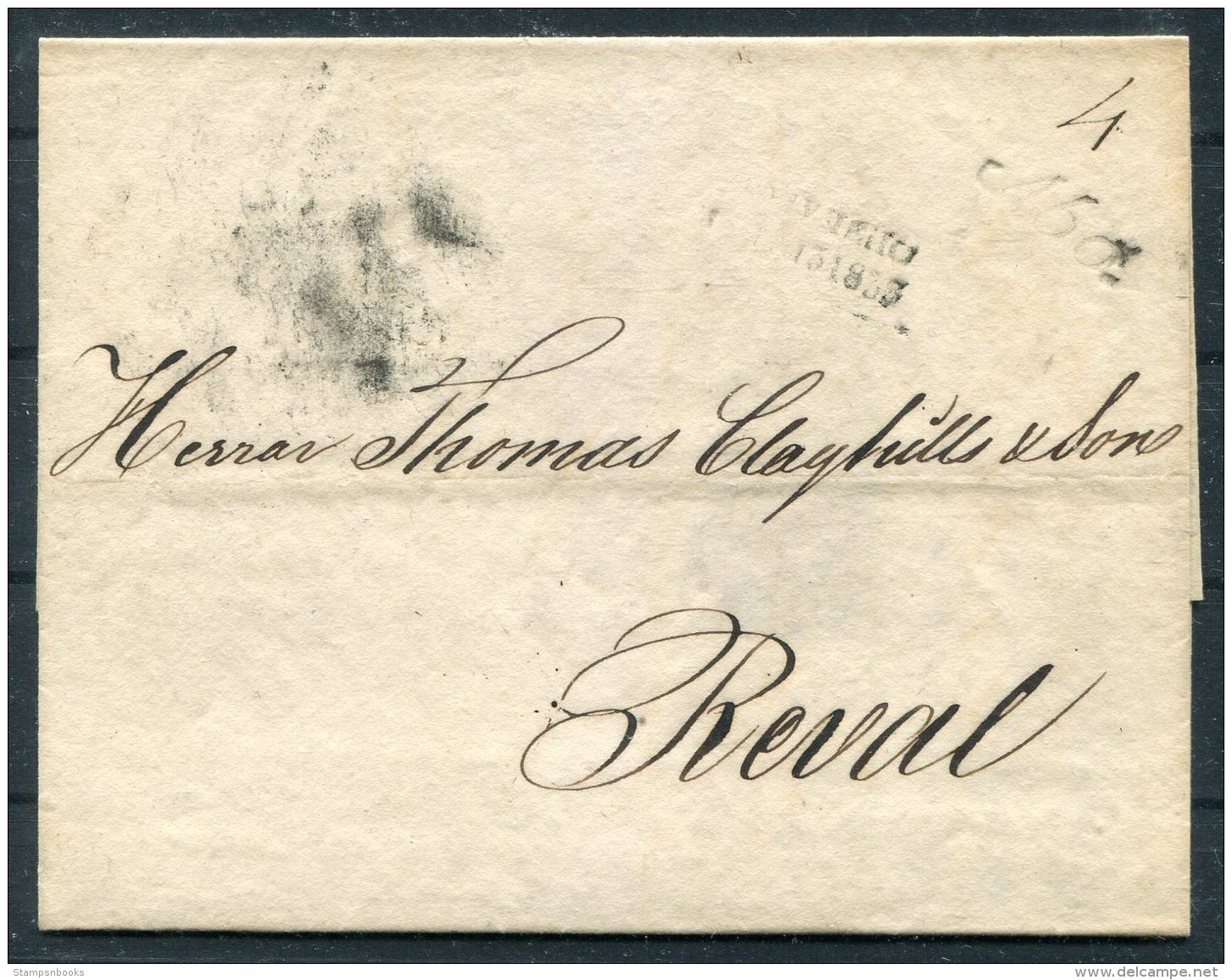 1833 Finland Pre-stamp Vorphila Wrapper - Reval Via Abo - ...-1845 Prephilately