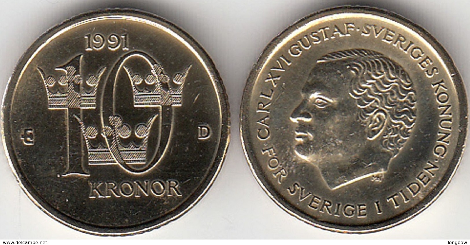 SVEZIA 10 Kronor 1991 KM#877 - Used - Svezia