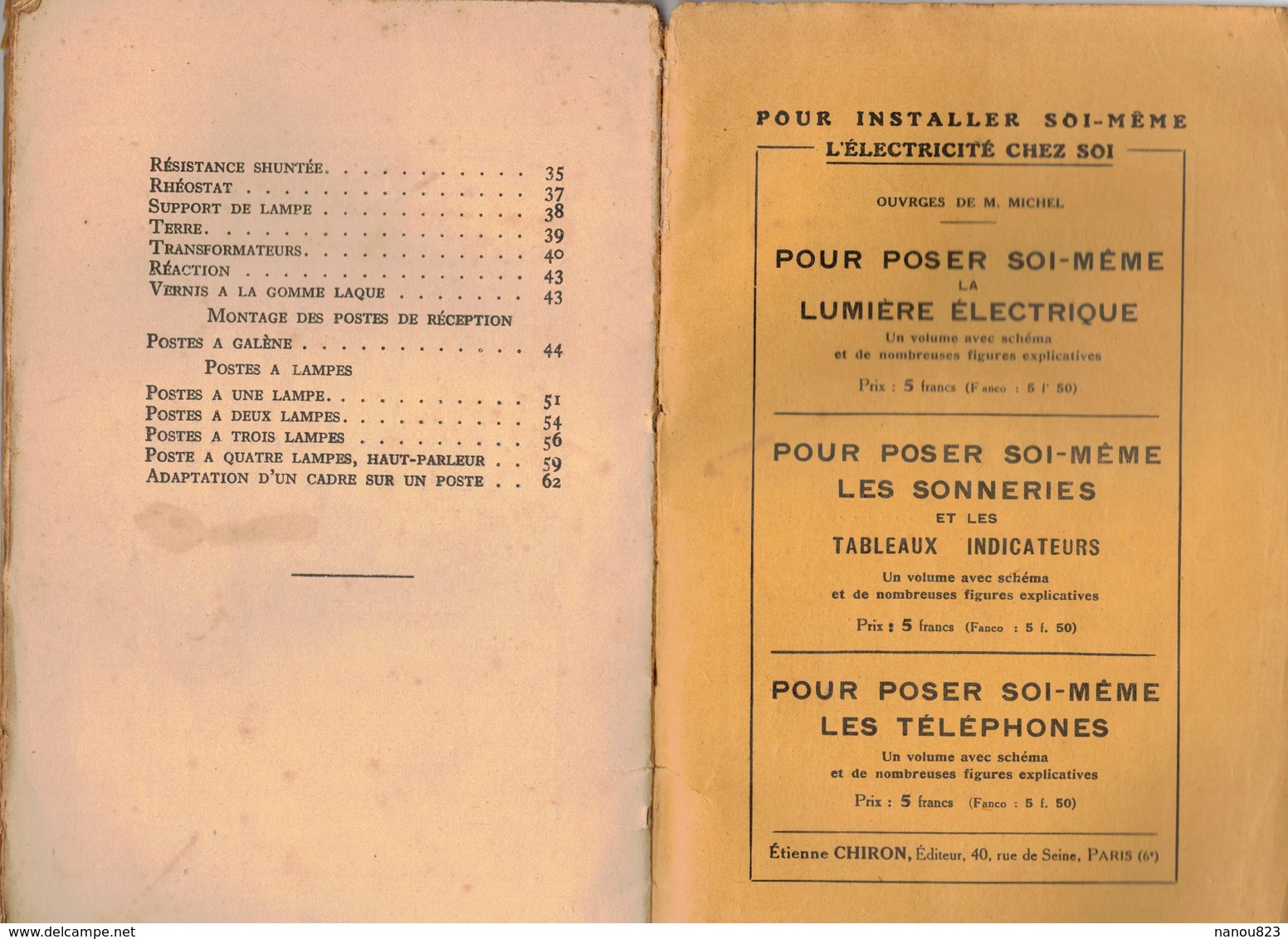 LA CONSTRUCTION DES APPAREILS DE TELEPHONIE SANS FIL à GALENE à LAMPES En HAUT PARLEUR - Voir Scan Table Des Matières - Telefoontechniek