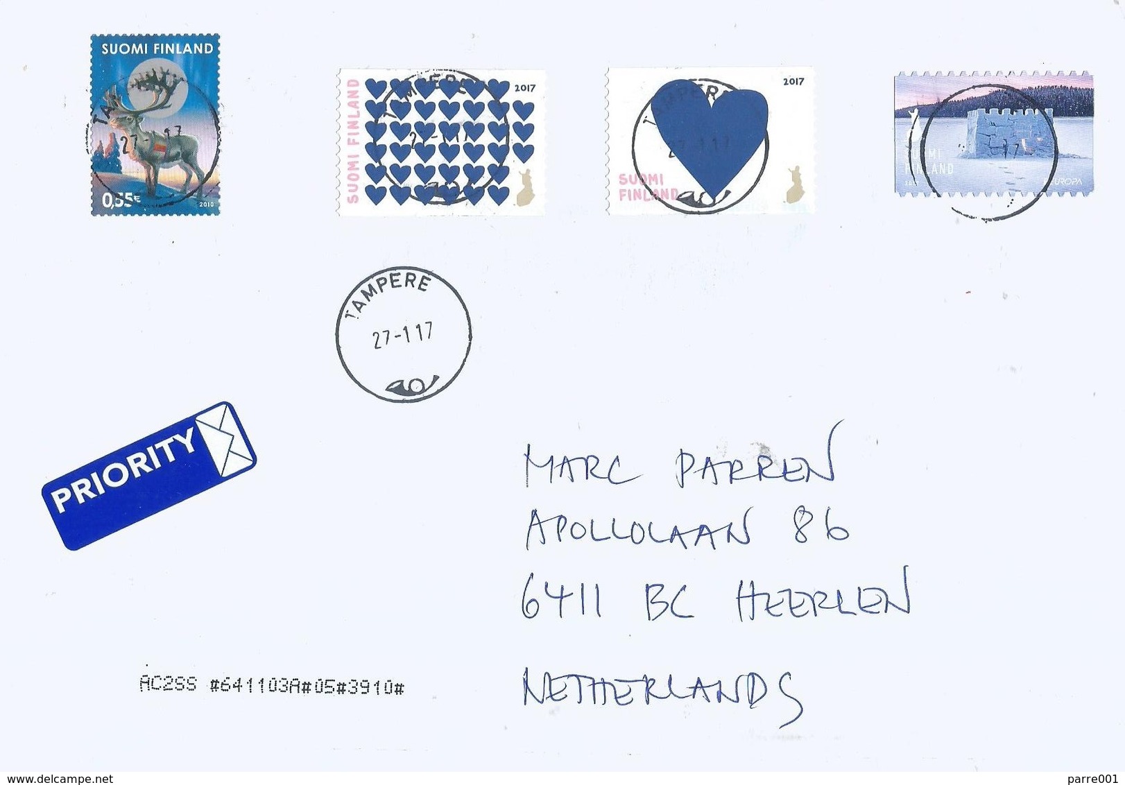 Finland 2017 Tampere Reindeer Love Ice Castle EUROPA Cover - Lettres & Documents