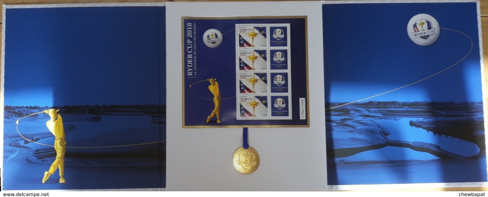 Blocs/Feuillets 2018 - Ryder Cup - Coffret  Comprenant Bloc Numéroté (jusqu'à 10.000) - Médaille De La Monnaie De Paris - Mint/Hinged