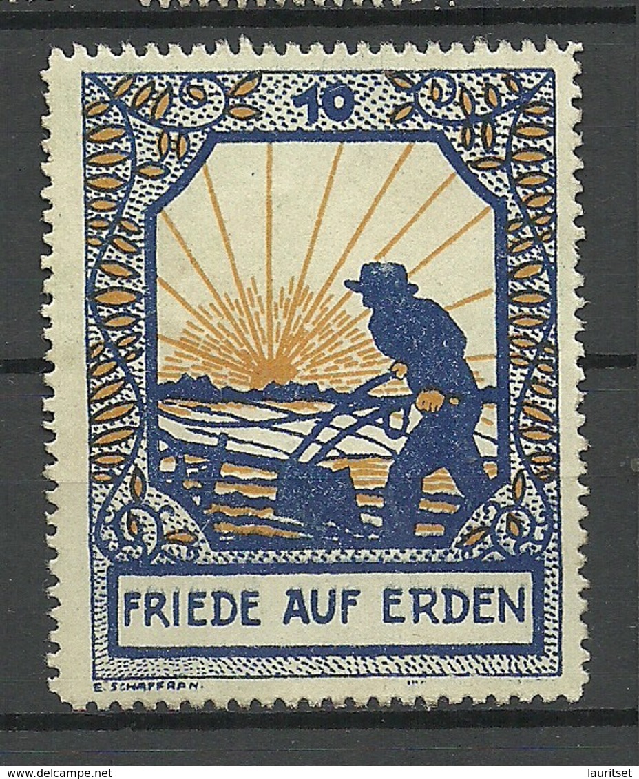 Deutschland Friede Auf Erden Alte Vignette Poster Stamp (*) - Erinnofilie