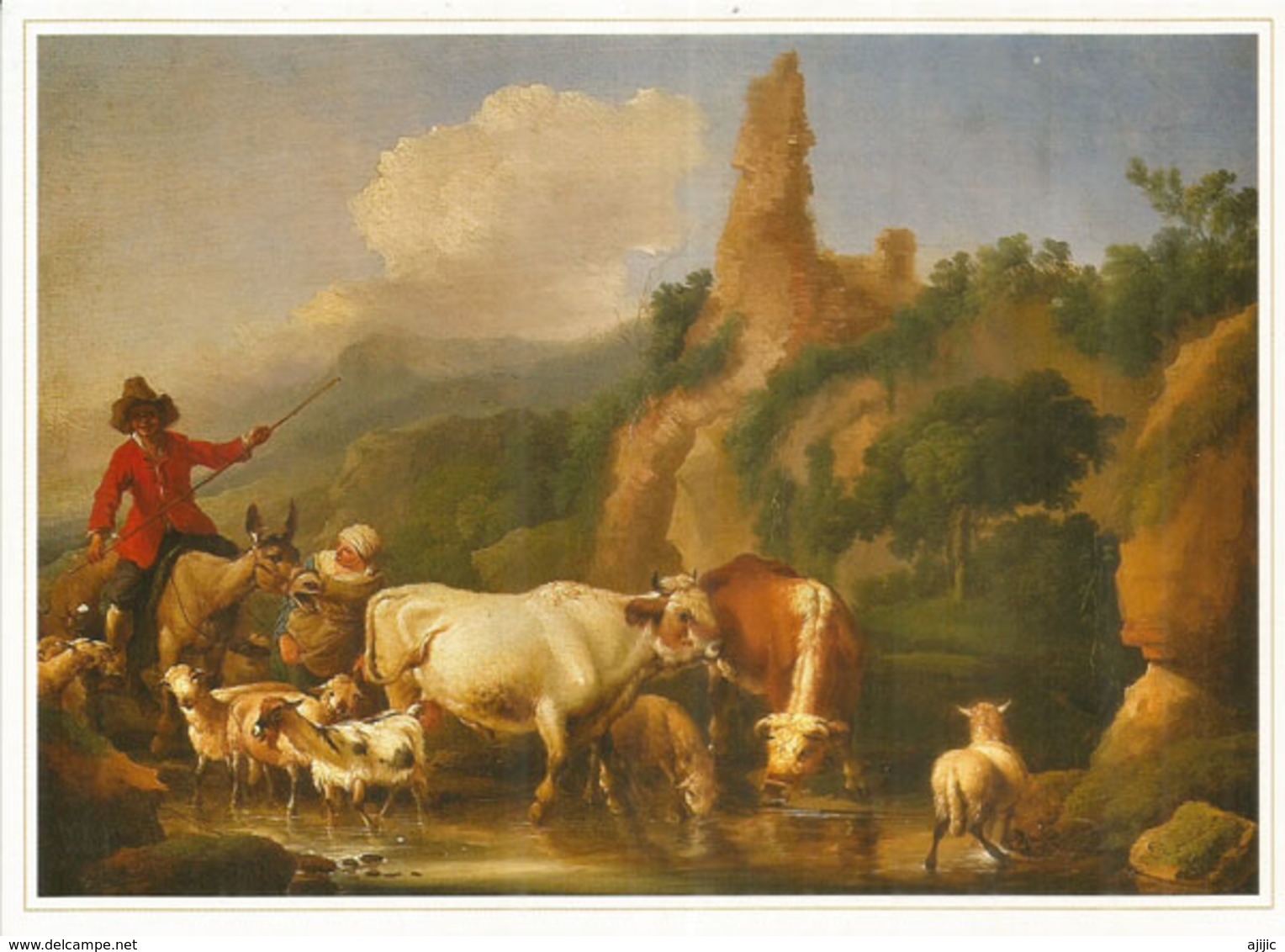 ''Le Troupeau'', Par Johann Heinrich Roos,  Musée Des Beaux-Arts De BAKU, CP Neuve 20 X 14 Cm - Azerbaïjan