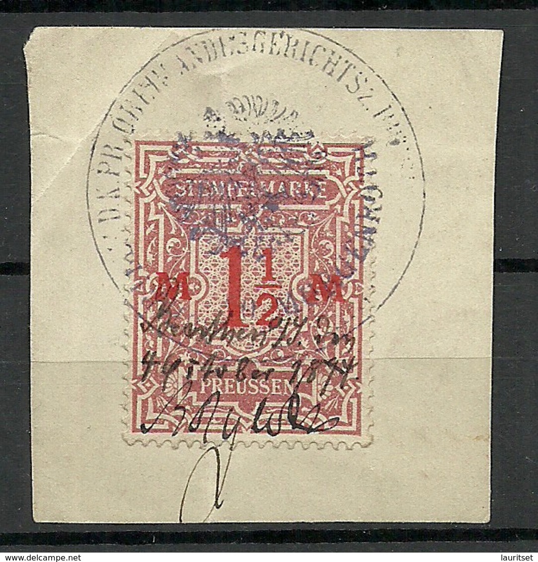 Deutschland Preussen Stempelmarke 1 1/2 Mk O - Sonstige & Ohne Zuordnung