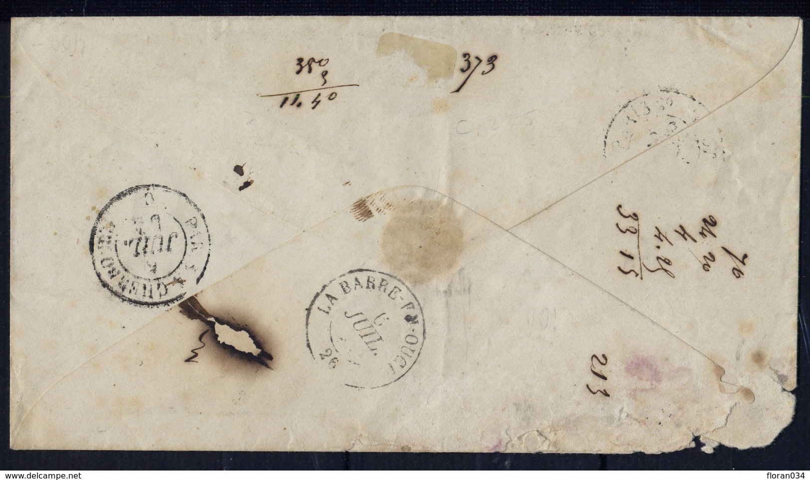 France N° 14 Ad + 14 Ba Sur 2 Lettres (bleu S/vert T. 1 Et 2) Cote 565 Euros - 1853-1860 Napoleone III