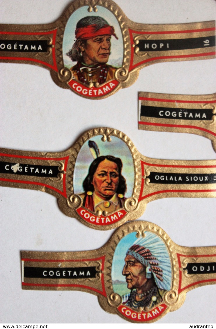 Lot De 17 Bagues De Cigare Cogetama Thème Indiens Sioux Apache Cheyenne - Cigar Bands