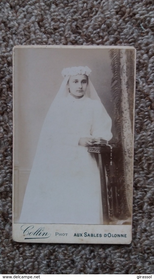 PHOTO DE DALMATIE PROUTEAU 1911 11 ANS  COMMUNION PHOTO COLLIN RUE DU PALAIS  SABLES D OLONNE FAMILLE DE L ABBE PROUTEAU - Personnes Identifiées