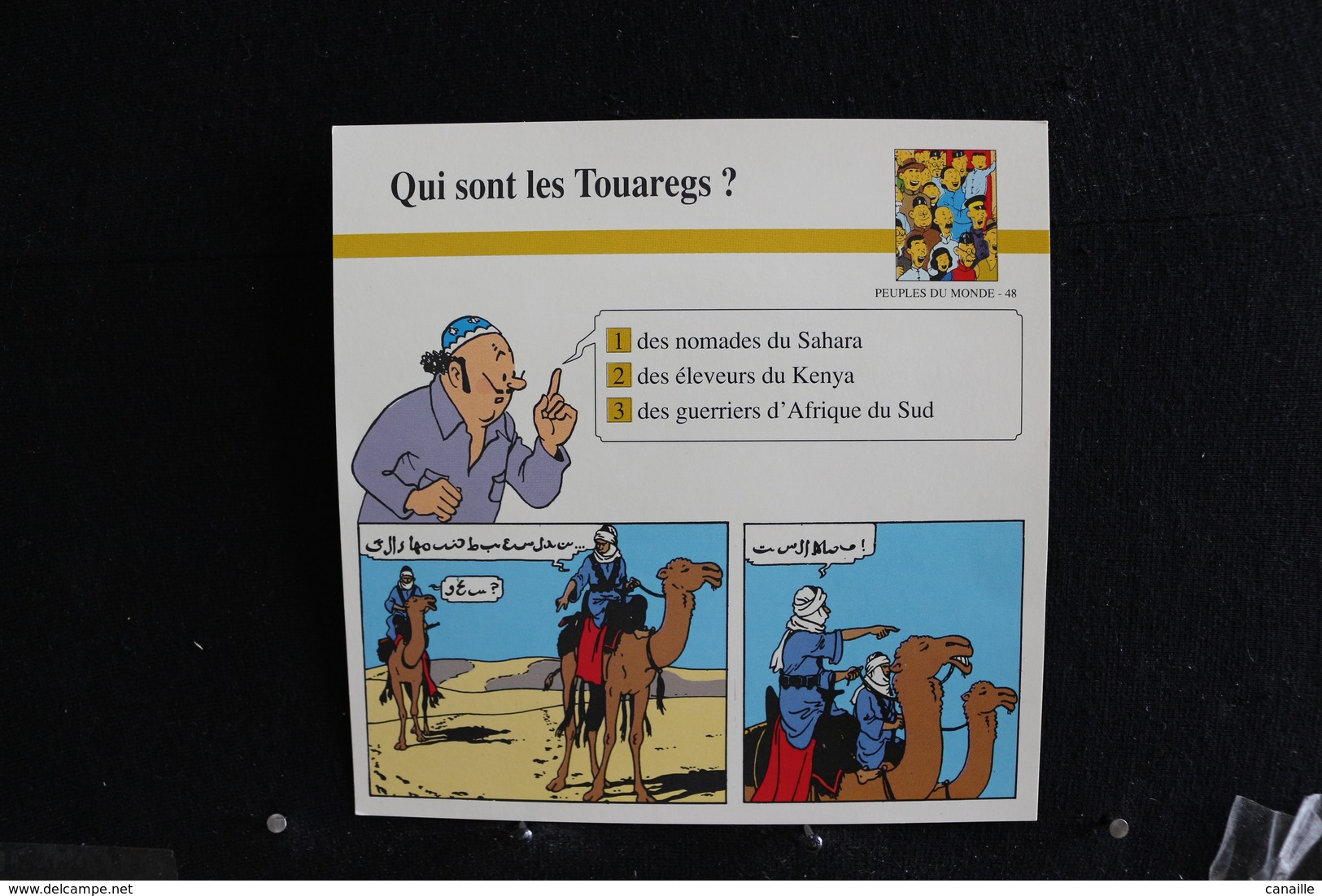 Fiche Atlas,TINTIN (extrait De, Le Crabe Aux Pinces D'or) - Peuples Du Monde, N°48  Qui Sont Les Touaregs ? - Sammlungen