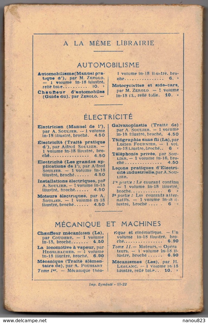 Année 1922 : ILLUSTREE ET COMMENTEE : LA TELEPHONIE PRIVEE Par A Soulier - Table Des Matières Scannée - Piles Téléphones - Telephony