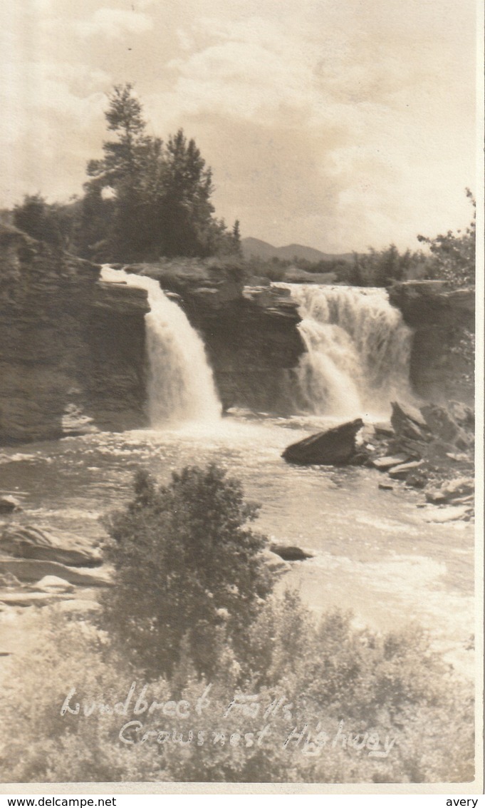 Lundbreck Falls, Crowsnest Highway, Alberta  RPPC - Other & Unclassified