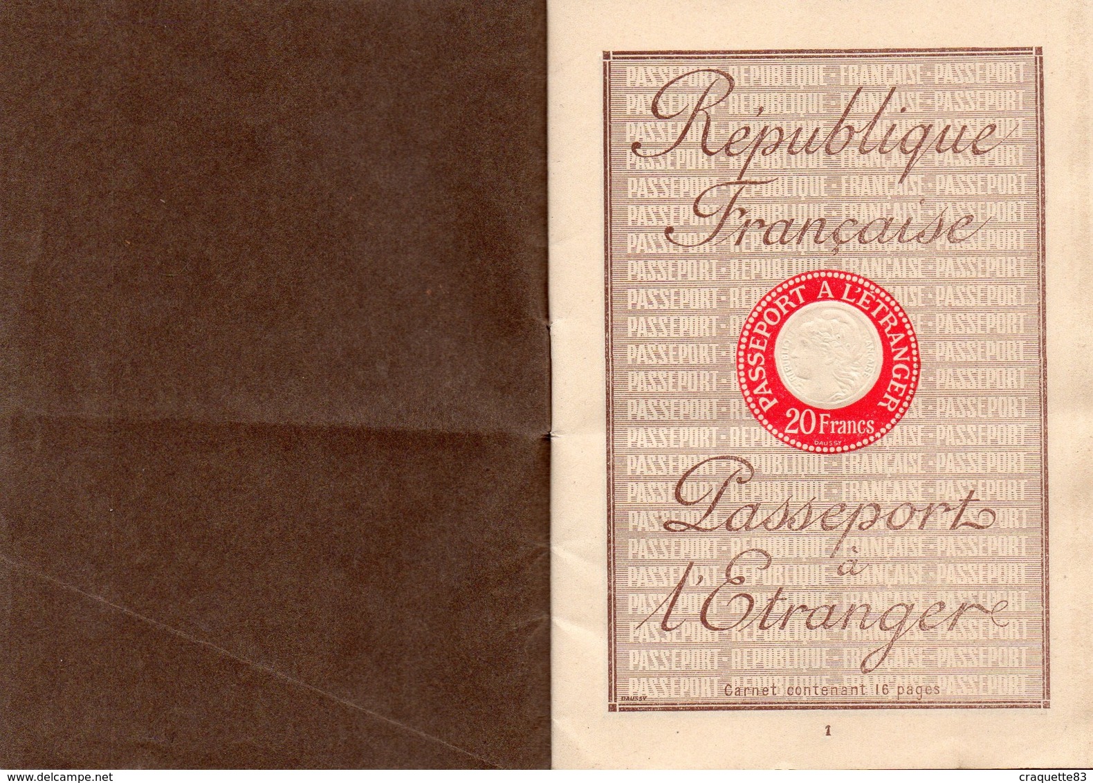 PASSEPORT A L'ETRANGER RF - TAMPON BARCELONE  1928 - Unclassified