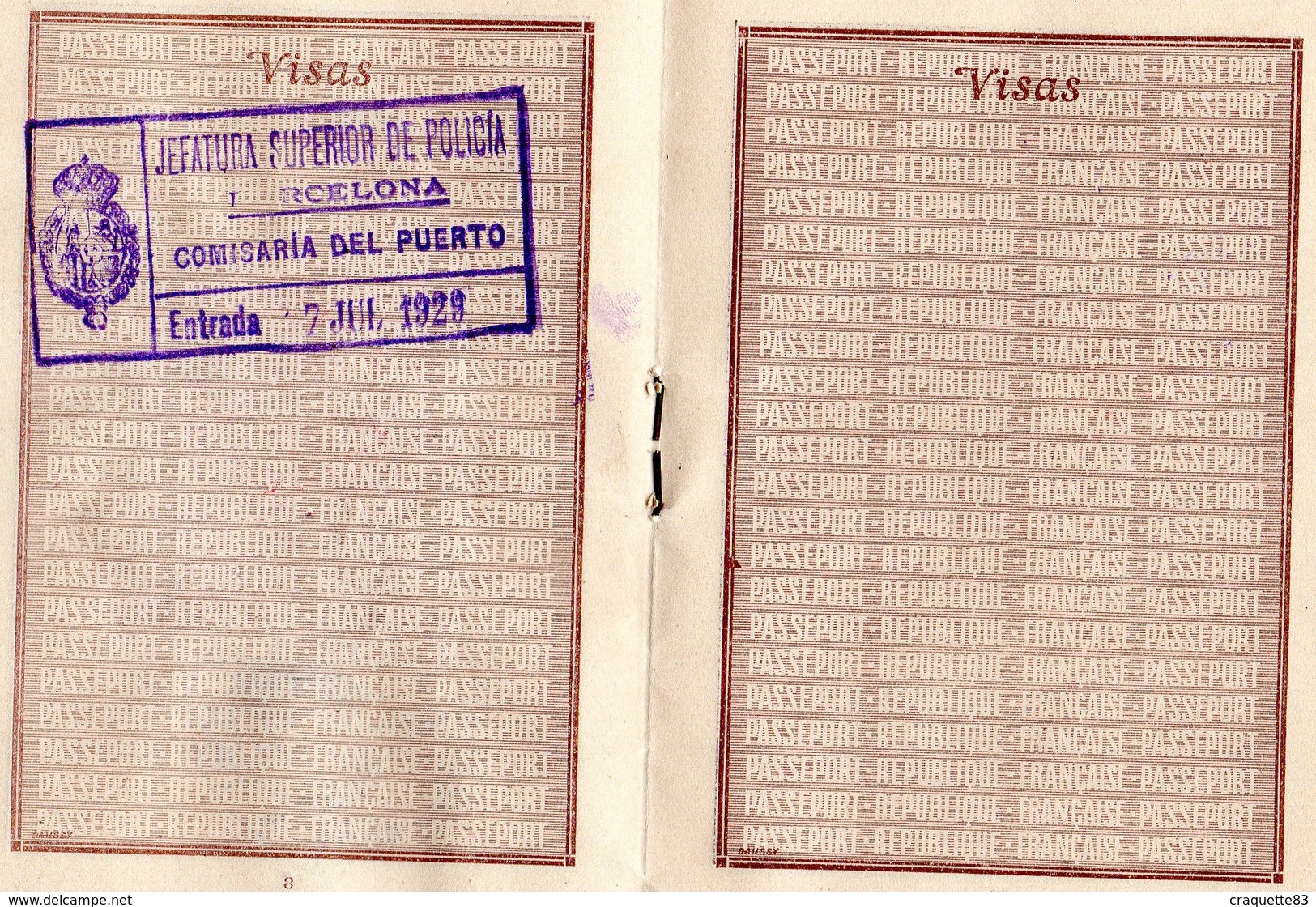 PASSEPORT A L'ETRANGER RF - TAMPON BARCELONE  1928 - Unclassified