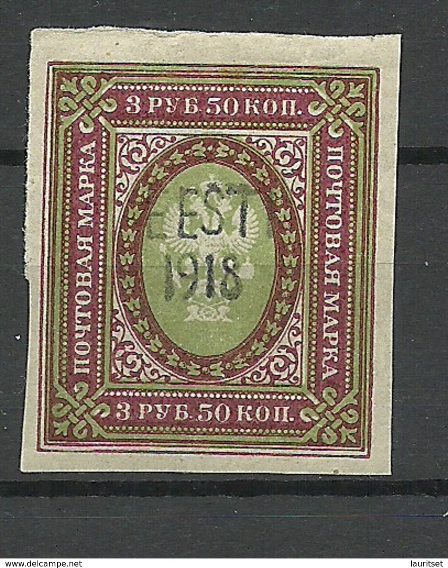 Estland Estonia 1918 Fantasy OPT  "EESTI 1918" On Imperial Russian Stamp MNH - Estonia