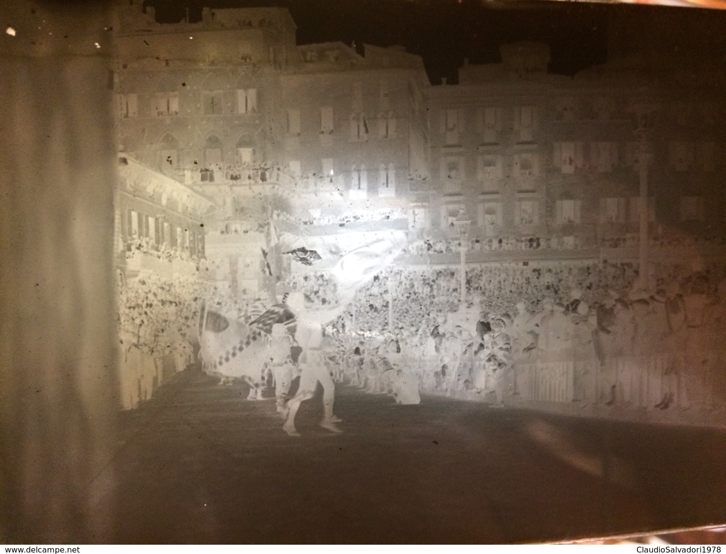 Negativo Dispositiva Su Vetro Anni 40/50 Palio Di Siena -3 - Glass Slides