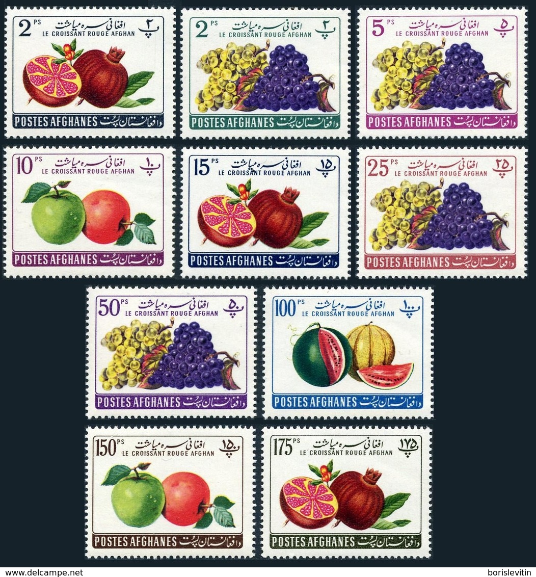 Afghanistan 522-531,531a,531a Imperf,MNH. Fruits 1961.Pomegranates,Grapes.Apples - Afghanistan