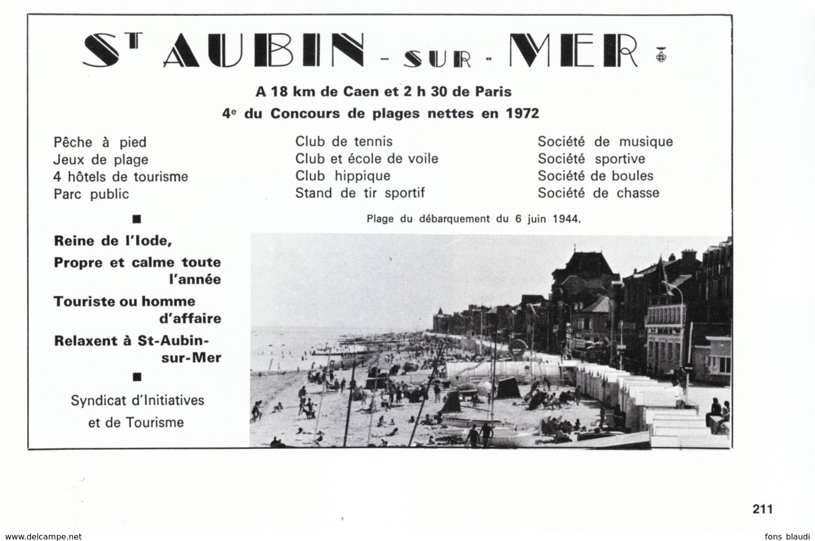 1972 - Iconographie - Saint-Aubin-sur-Mer (Seine-Maritime) - Présentation - FRANCO DE PORT - Ohne Zuordnung