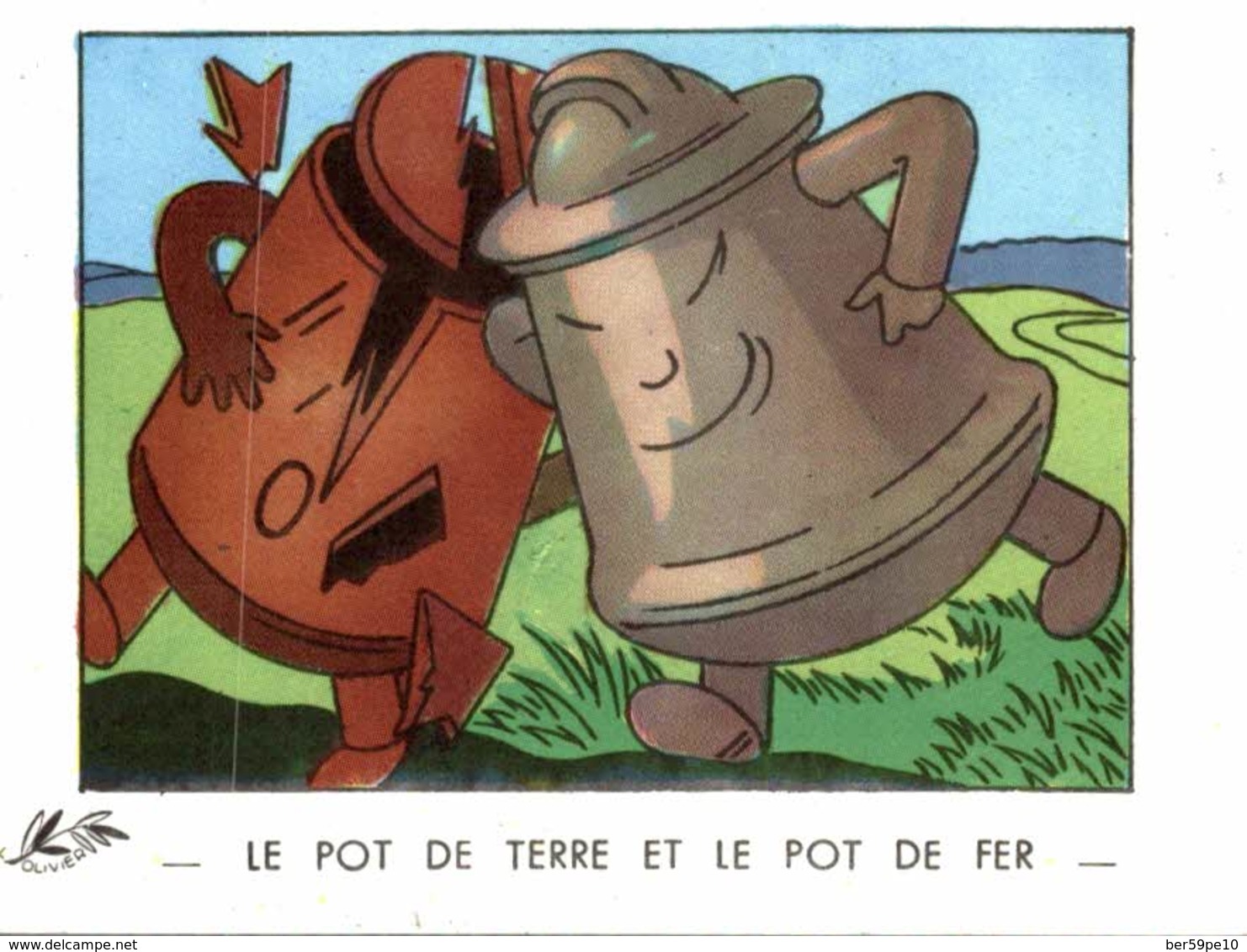 CHROMO  LE POT DE TERRE ET LE POT DE FER - Otros & Sin Clasificación