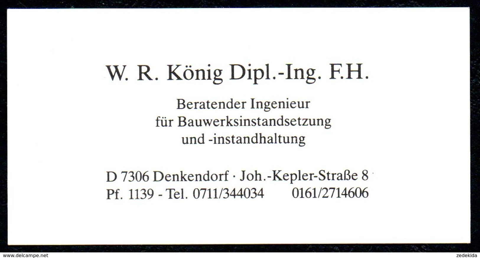 B7328 - Denkendorf - W.R. König - Visitenkarte - Visitenkarten