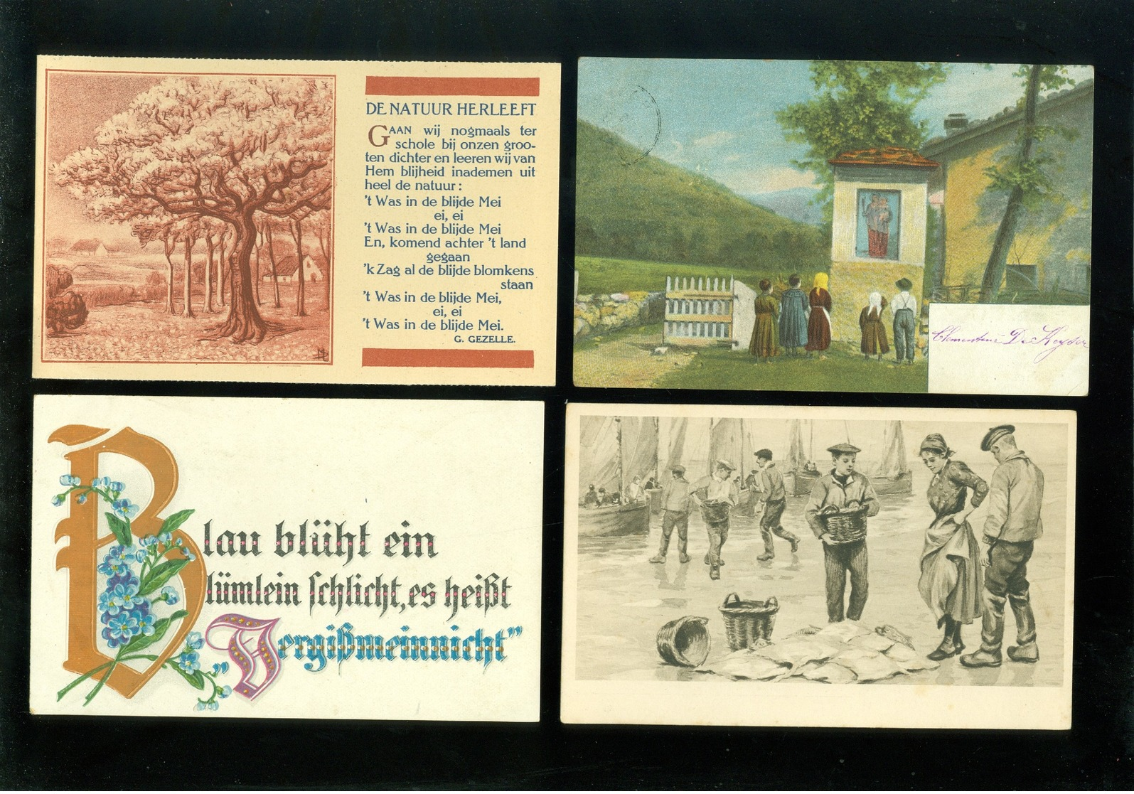 Beau lot de 60 cartes postales de fantaisie   Mooi lot 60 postkaarten van fantasie -  60 scans